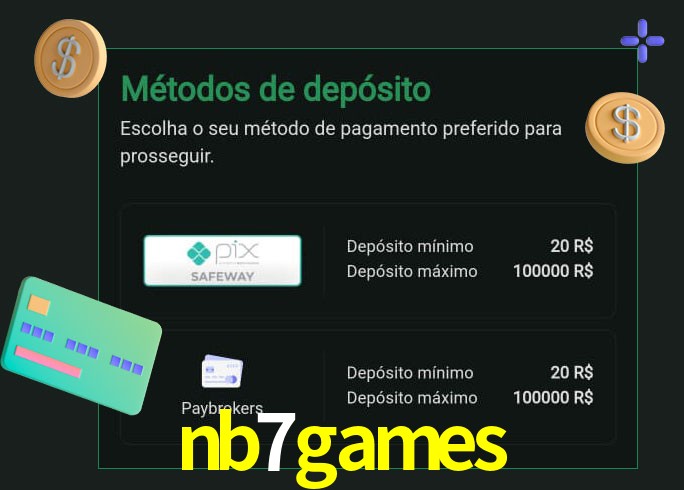 O cassino nb7games oferece uma grande variedade de métodos de pagamento